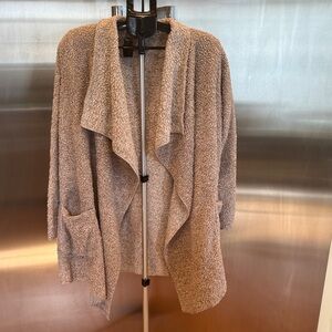 HUE Soft Brown Open-Front Cardigan